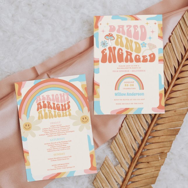 Dazed And Engaged Bachelorette Weekend Itinerary Invitation (Creator Uploaded)