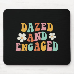 Dazed And Engaged Flowers Groovy Bachelorette Part Mouse Pad