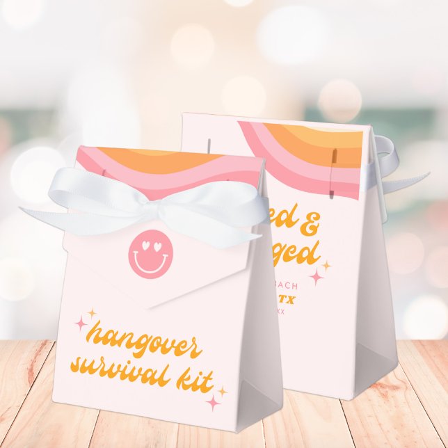 Dazed & Engaged Pink & Orange Bachelorette Favour Box (Creator Uploaded)