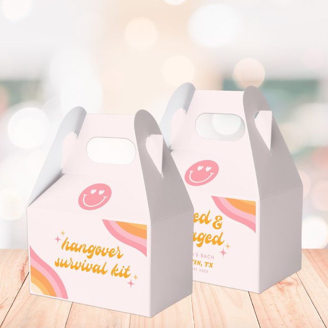 Dazed & Engaged Pink & Orange Bachelorette Favour Box (Creator Uploaded)