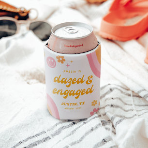 Dazed & Engaged Pink & Orange Can Cooler