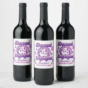 Dazed & Engaged Retro Disco Bachelorette/Bridal Wine Label