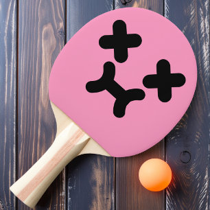 Dazed Pouty Face Light Pink Ping Pong Paddle