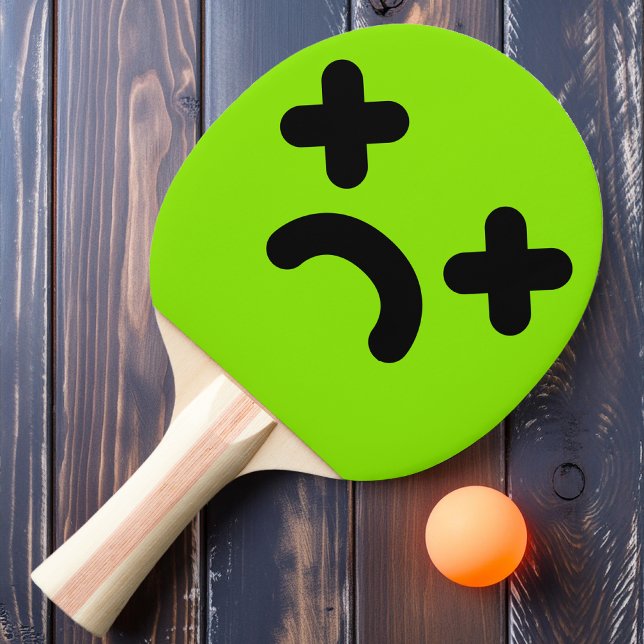 Dazed Sad Face Green Ping Pong Paddle (Creator Uploaded)