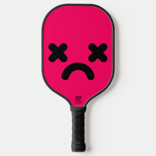Dazed Sad Face Pink Pickleball Paddle