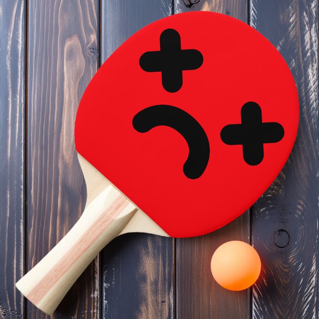 Dazed Sad Face Red  Ping Pong Paddle (Creator Uploaded)