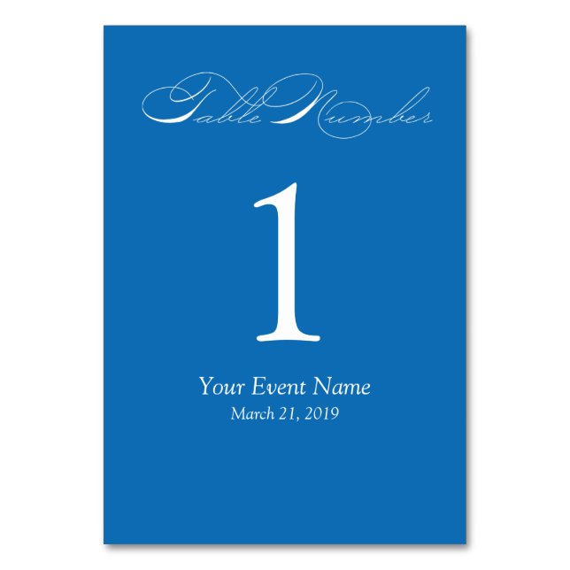 Dazzle Blue Table Card (Front)