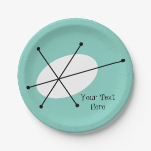 Dazzle Blue Text paper plate