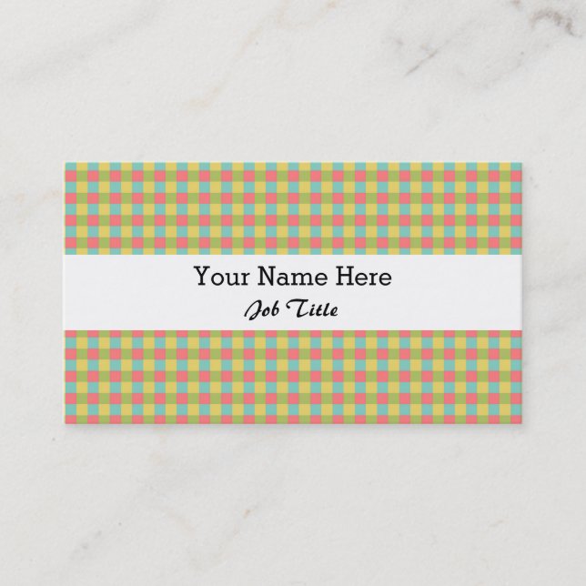 Dazzle Check business card white (Front)
