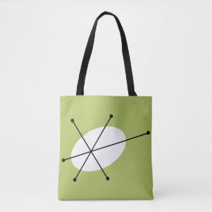 Dazzle Green all over tote black back Bag