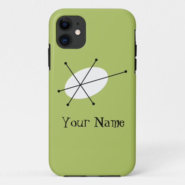 Dazzle Green 'Name' iPhone case vertical (Back)