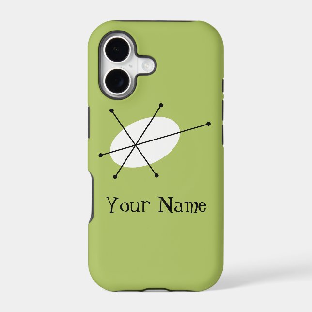 Dazzle Green 'Name' iPhone case vertical (Back)