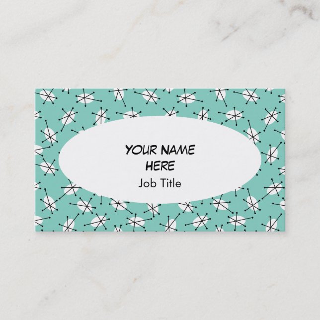 Dazzle Multi Blue business card oval white (Front)