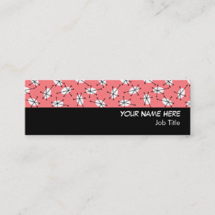 Dazzle Multi Pink black stripe skinny Mini Business Card