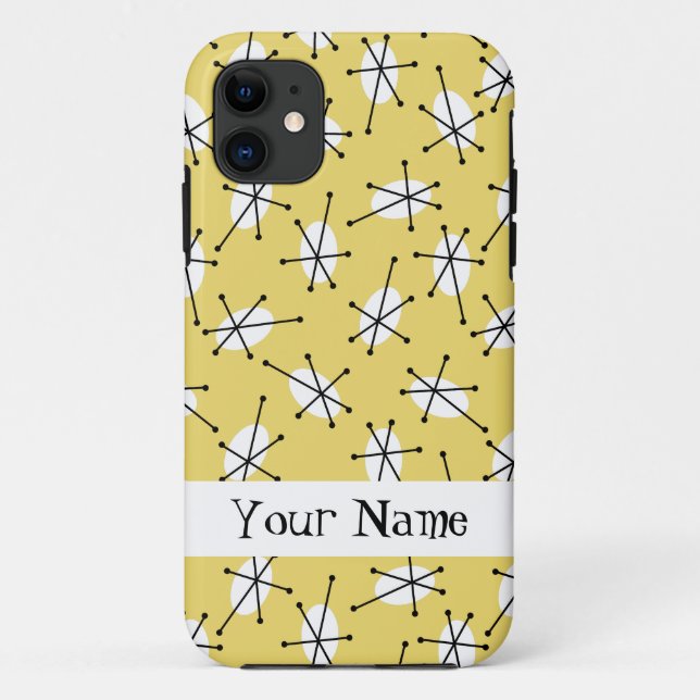 Dazzle Multi Yellow 'Name' iPhone case (Back)