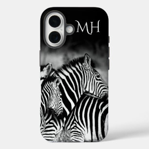 Dazzle of Zebra Monogram iPhone 16 Case