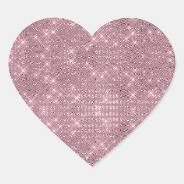 DAZZLE Pink Sparkle Heart Sticker (Front)