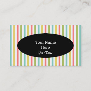 Dazzle Stripe Classic business card oval black