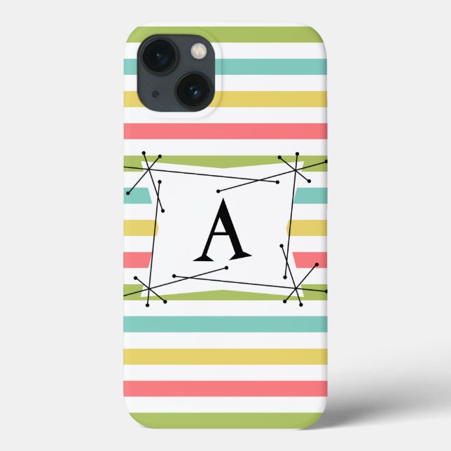 Dazzle Stripe Classic 'Monogram' iPad case (Back)
