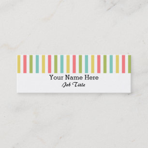 Dazzle Stripe Classic white stripe skinny Mini Business Card