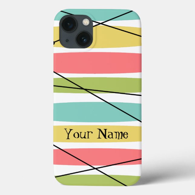 Dazzle Stripe 'Name' iPad Mini case (Back)
