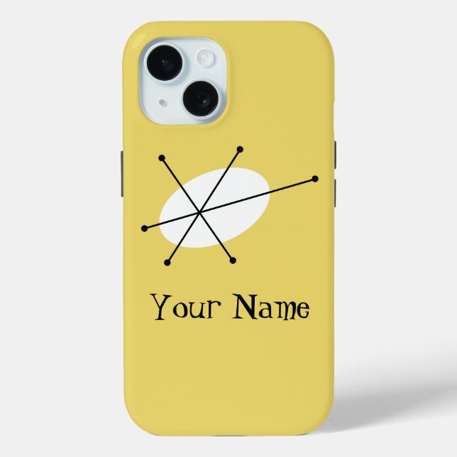 Dazzle Yellow 'Name' iPhone case vertical (Back)