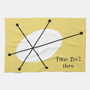 Dazzle Yellow Text kitchen towel