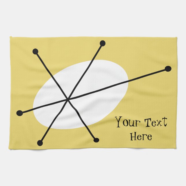 Dazzle Yellow Text kitchen towel (Horizontal)