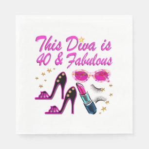 DAZZLING 40TH DIVA NAPKIN