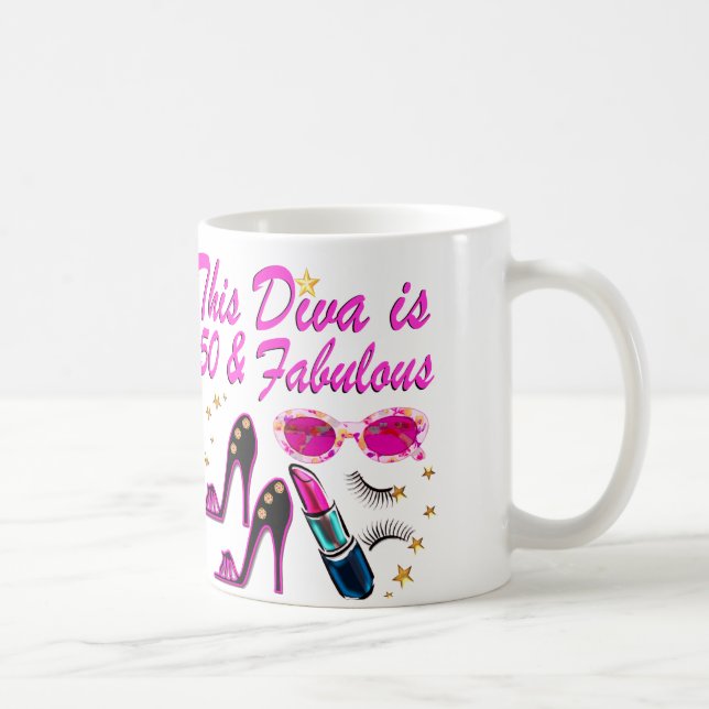 DAZZLING 50TH DIVA COFFEE MUG (Right)