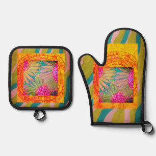 Dazzling Abstract Oven Mitt & Pot Holder Set