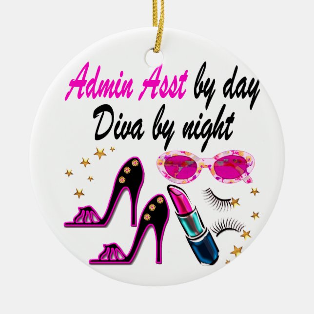 DAZZLING ADMIN ASST DIVA CERAMIC TREE DECORATION (Front)