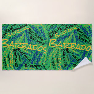 Dazzling Barbados Flag Colours Patriotic Beach Towel