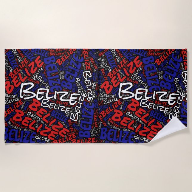 Dazzling Belise Flag Colours Patriotic Beach Towel (Front)