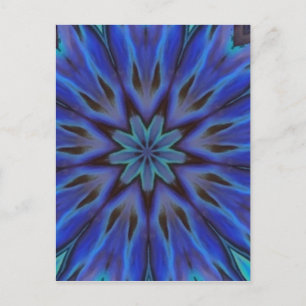 Dazzling Blue Abalone Mother of Pearl Mandala Postcard