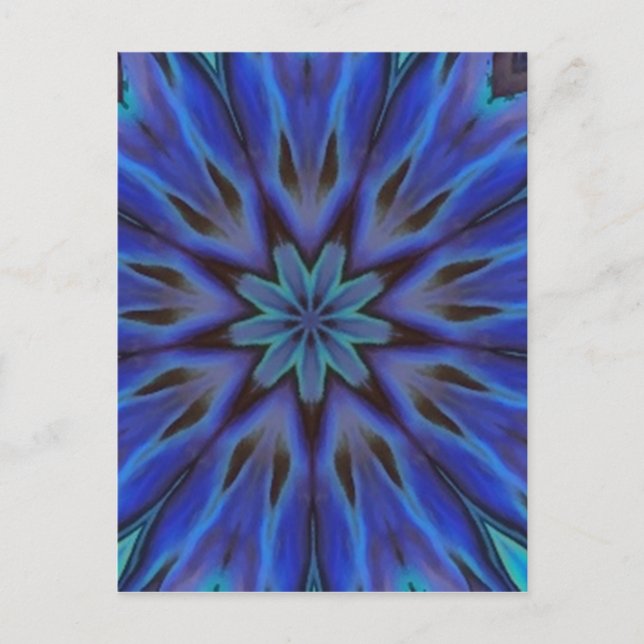 Dazzling Blue Abalone Mother of Pearl Mandala Postcard (Front)