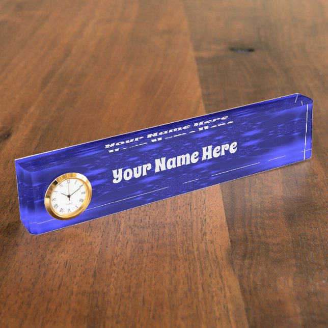 Dazzling Blue Desk Name Plate (Side)