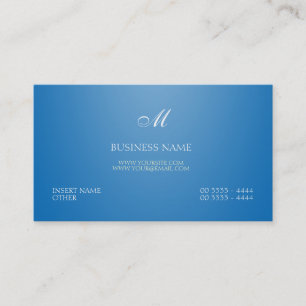 Dazzling Blue Elegant and Monogram Business Card