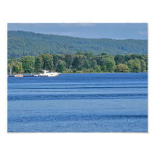 Dazzling Blue Lake on a bright summer day Photo Print