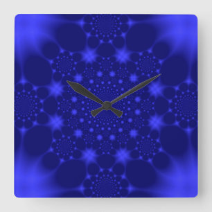 Dazzling Blue Square Wall Clock