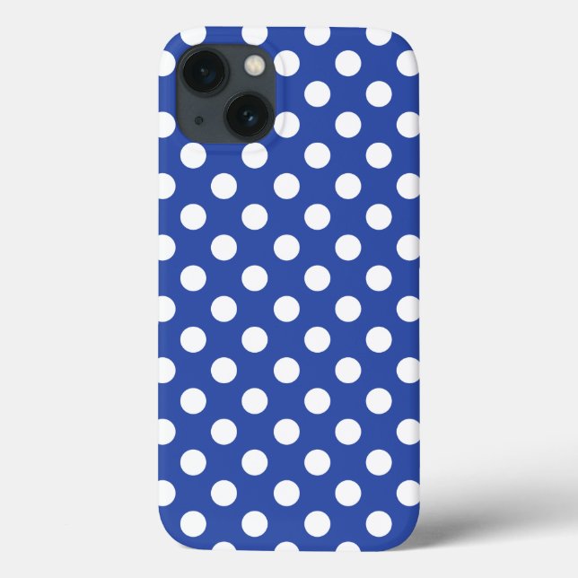 Dazzling Blue Trend Colour 2014 Cute Big Polka Case-Mate iPhone Case (Back)
