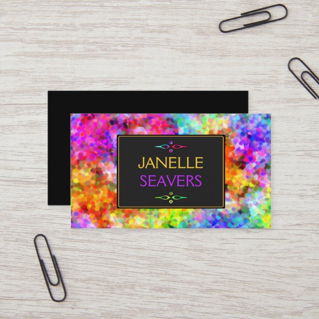 Dazzling Chakra Colours Business Card (Front/Back In Situ)