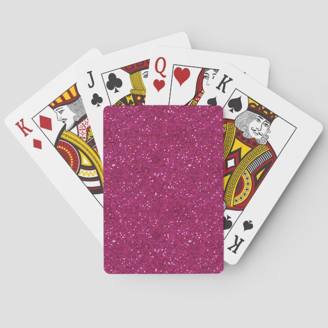 Dazzling Chic Hot Pink Glitter Playing Cards (Back)