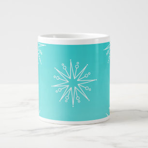 Dazzling Christmas Stars Jumbo Mug, Aqua Large Coffee Mug