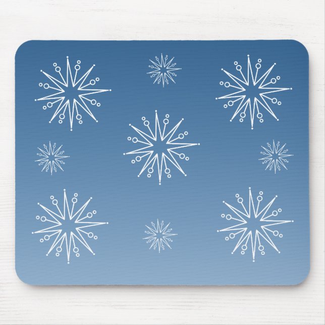 Dazzling Christmas Stars Mousepad, Blue Mouse Pad (Front)