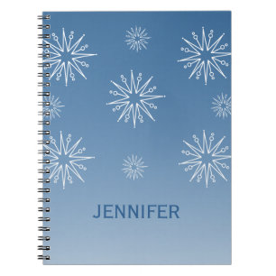 Dazzling Christmas Stars Notebook, Blue Notebook
