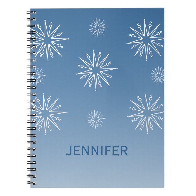 Dazzling Christmas Stars Notebook, Blue Notebook (Front)