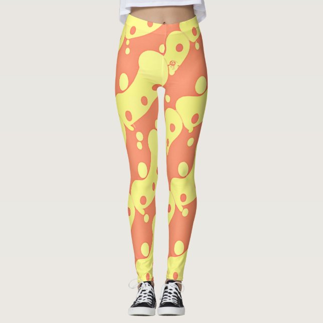 Dazzling Colourful Abstraction Pattern Leggings (Front)