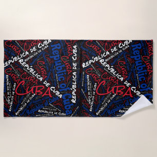 Dazzling Cuba Flag Colours Patriotic Beach Towel
