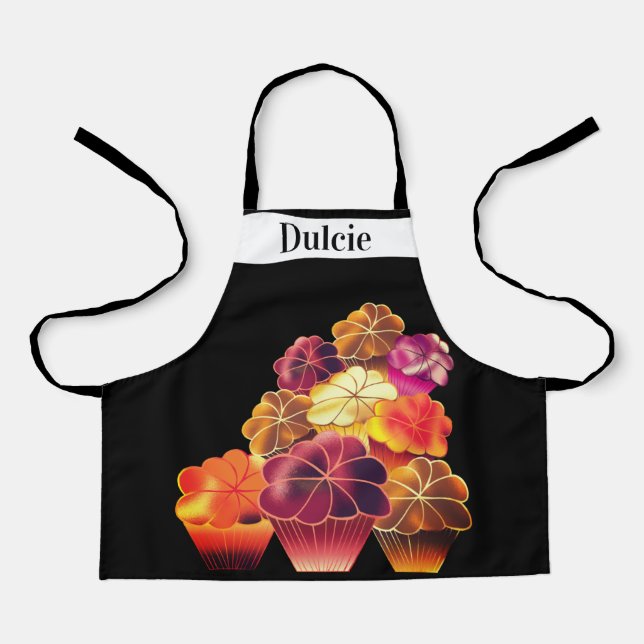 Dazzling, Custom Text, Warm Stack Muffins, Kids Apron (Front)